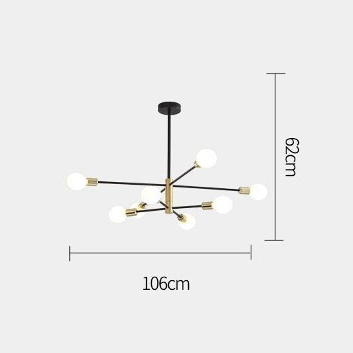 Lustre moderne en métal noir et doré style constellation Aries - vue 8 sur 8