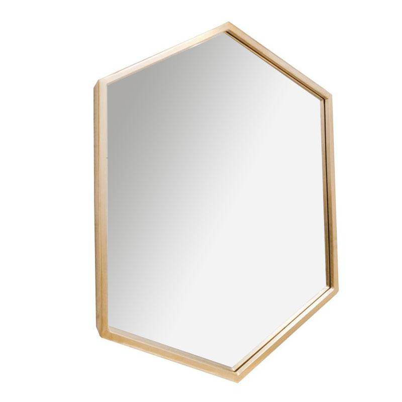 Miroir mural hexagonale en métal Nordic - vue 6 sur 9