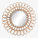 Miroir mural rond décoratif en rotin 40cm