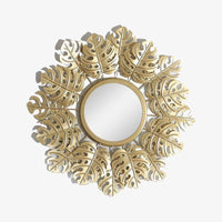 Miroir mural rond doré décoratif style soleil