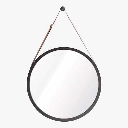 Miroir mural rond suspendu avec cadre Hotel - vue 2 sur 14