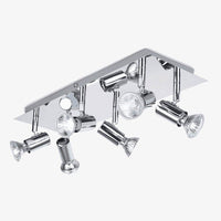 Plafonnier chromé à 6 spots LED