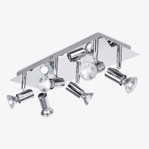 Plafonnier chromé à 6 spots LED