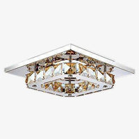 Plafonnier chromé LED carré en cristal Sala