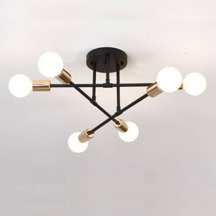 Plafonnier design en métal à plusieurs lampes Rod - vue 8 sur 11