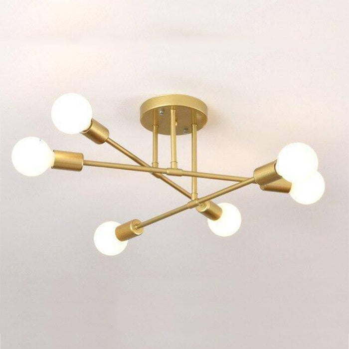 Plafonnier design en métal à plusieurs lampes Rod - vue 4 sur 11