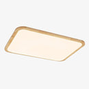 Plafonnier en bois à LED rectangle à bords arrondis