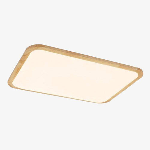 Plafonnier en bois à LED rectangle à bords arrondis - vue 3 sur 4