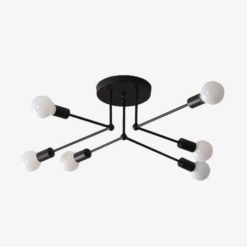Plafonnier en métal rétro avec plusieurs lampes Personality - vue 2 sur 5