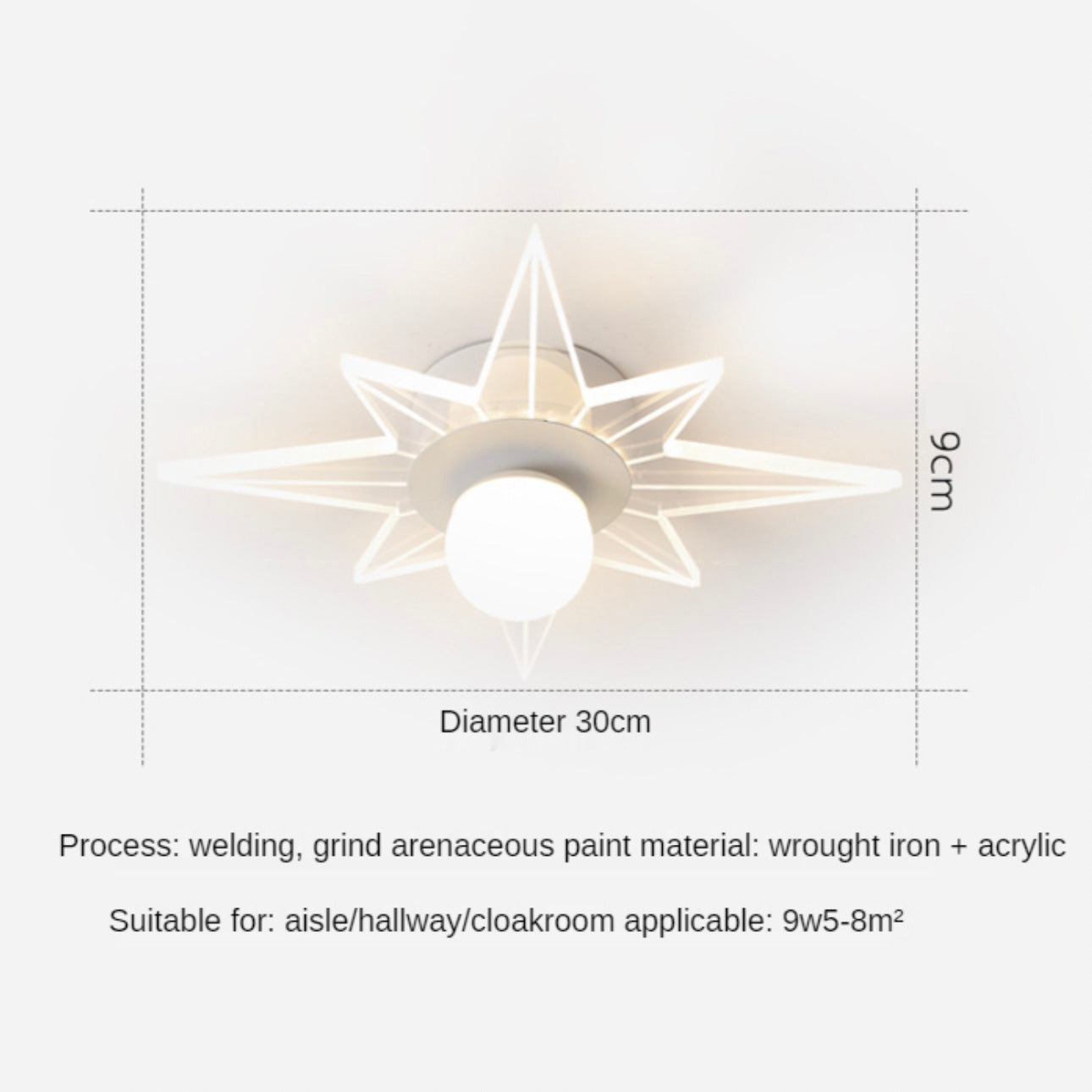 Plafonnier moderne LED en forme d'étoile Majesty - vue 6 sur 6