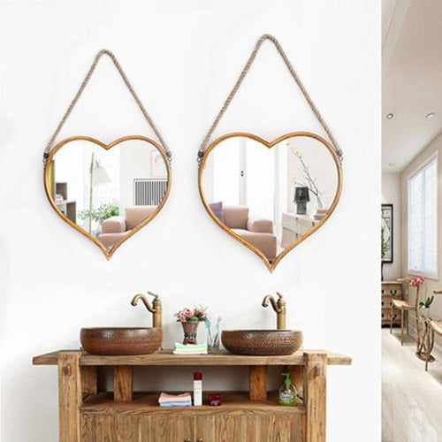Miroir mural suspendu en forme de coeur Alloy - vue 3 sur 8