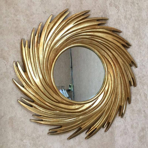 Miroir mural décoratif rond soleil en spirale Comb - vue 6 sur 6