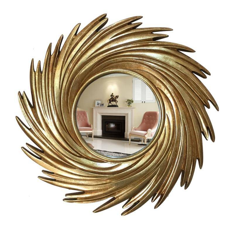 Miroir mural décoratif rond soleil en spirale Comb - vue 4 sur 6