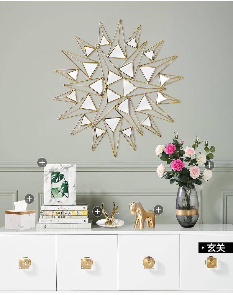 Grand miroir mural design à triangles 3D - vue 4 sur 10