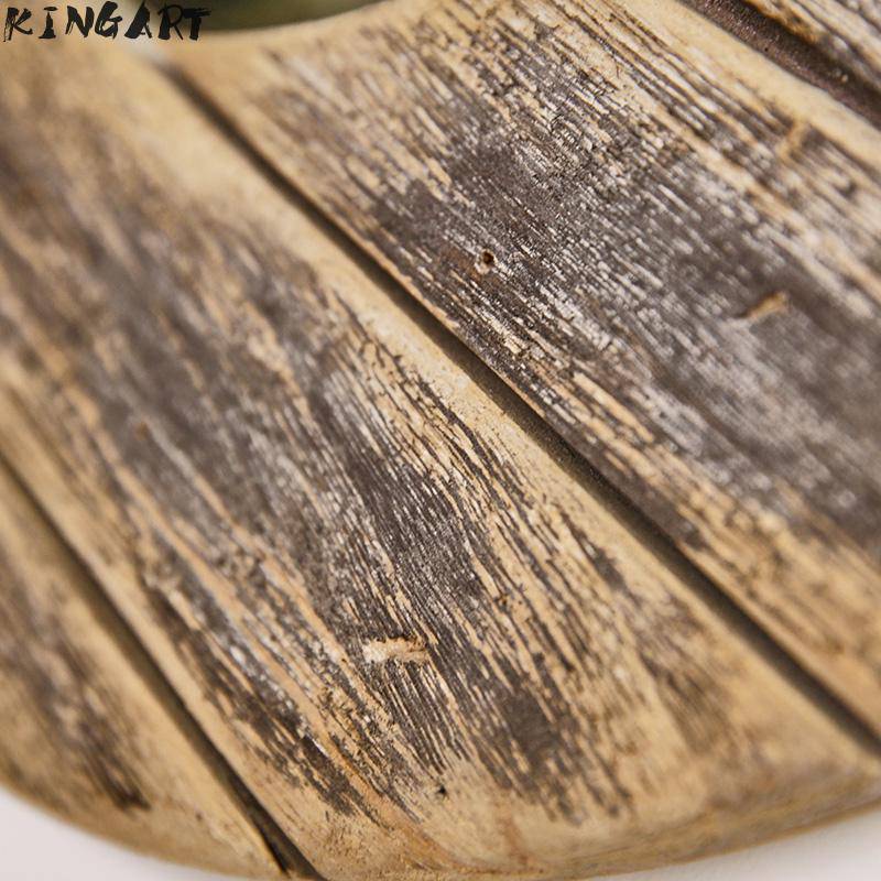Miroir mural décoratif rond en bois effet plancher - vue 5 sur 8