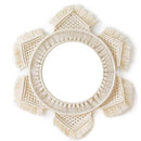 Miroir mural rond en tissu beige hexagonal Bohemian
