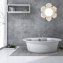 Miroir mural rond en tissu beige hexagonal Bohemian