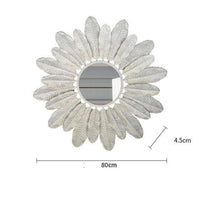 Miroir mural rond avec plumes blanches Decoration