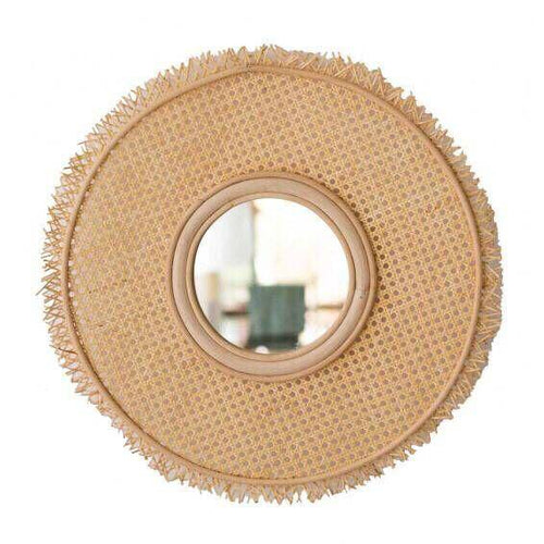 Miroir mural rond en rotin Literature - vue 3 sur 3