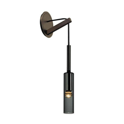 Applique design avec lampe cylindrique en verre fumé suspendue Loft - vue 12 sur 11