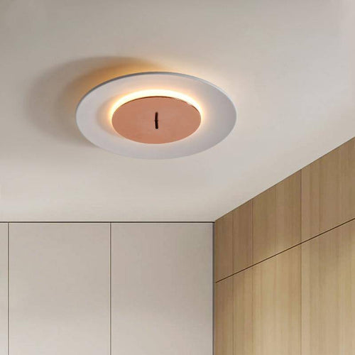 Plafonnier design à LED avec disque en aluminium coloré Macaron - vue 4 sur 9