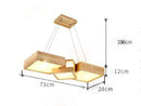 Lustre LED carrés en bois design style japonais