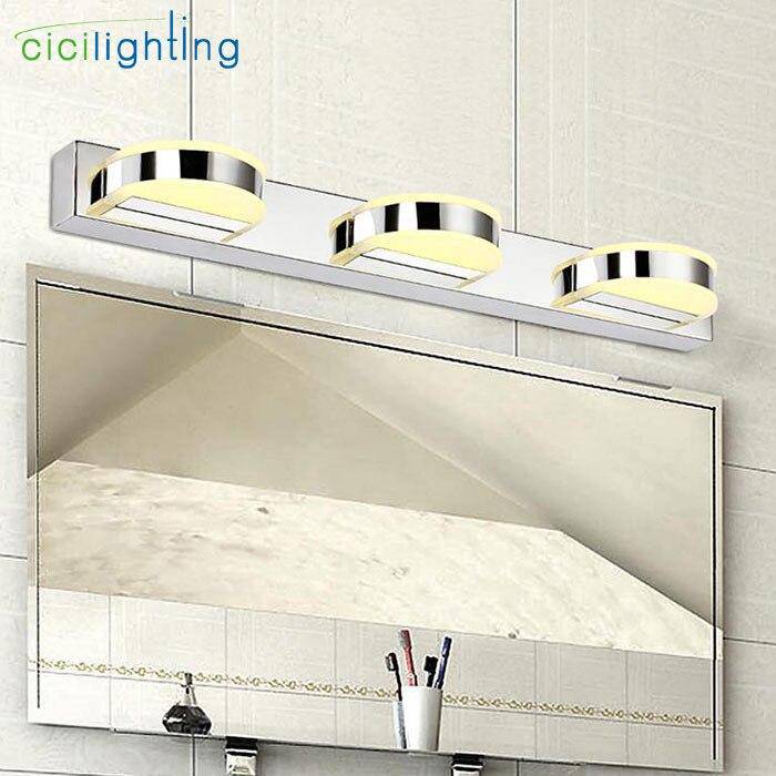 Applique murale LED chromée avec lampes pour miroir - vue 2 sur 7