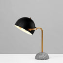 Lampe à poser design LED en marbre avec abat-jour arrondi noir