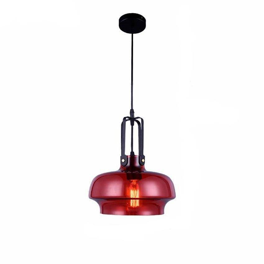 Suspension design LED en verre coloré style Hang - vue 9 sur 10