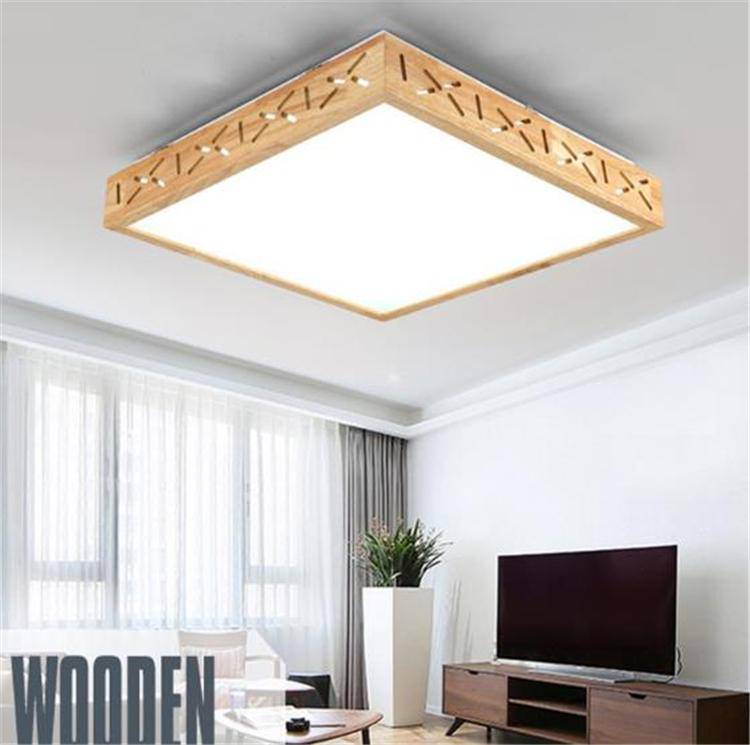 Plafonnier LED carré style japonais - vue 2 sur 5
