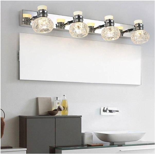 Applique murale LED chromée avec plusieurs lampes en cristal - vue 2 sur 9