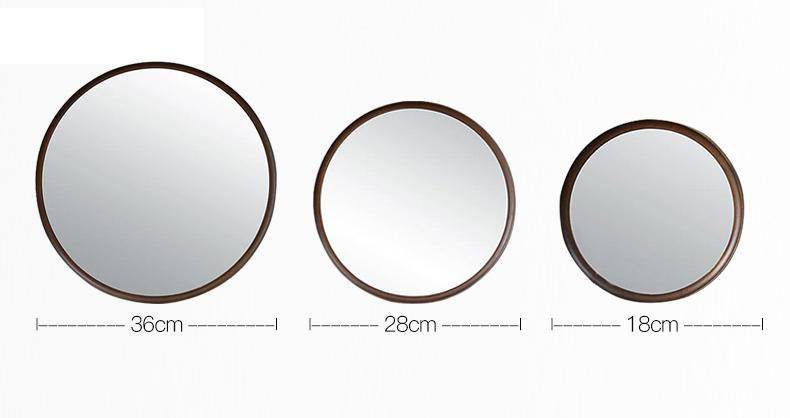 Miroir mural rond en bois (plusieurs tailles) - vue 3 sur 6
