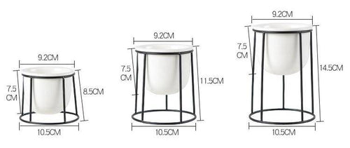 Lot de 3 piédestal moderne pour plantes style scandinave - vue 7 sur 7