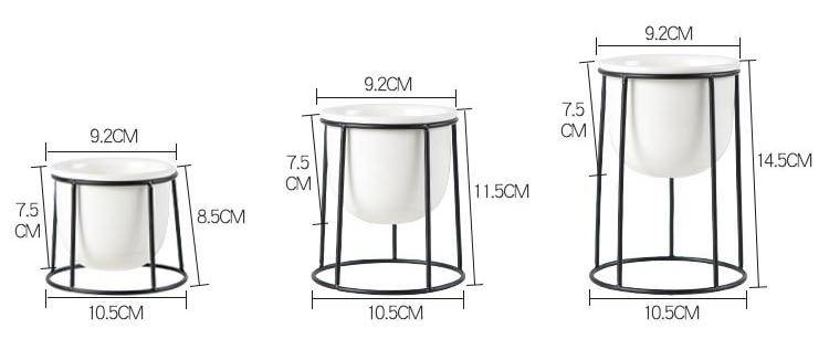 Lot de 3 piédestal moderne pour plantes style scandinave - vue 6 sur 7