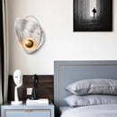 Applique murale design LED style marbre avec anneau doré