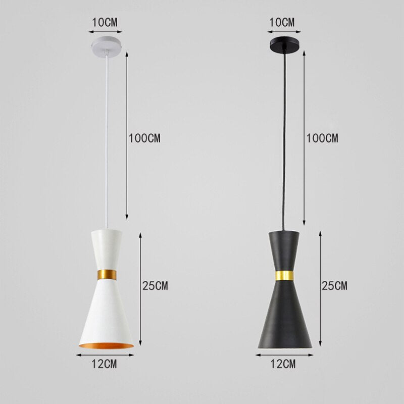 Suspension moderne LED en forme d'horloge métallique Gadea - vue 3 sur 3