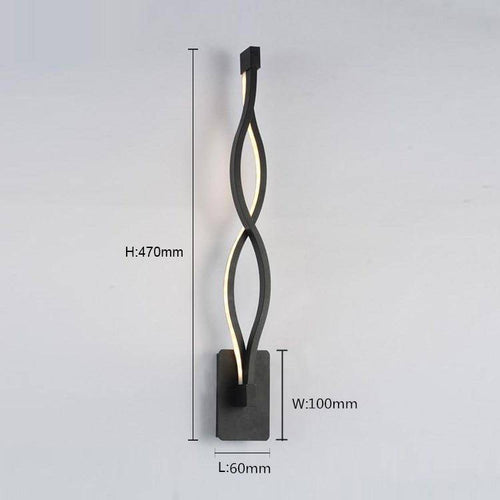 Applique murale design LED avec courbes en métal Sconce - vue 7 sur 6