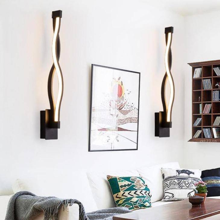 Applique murale design LED avec courbes en métal Sconce - vue 3 sur 6