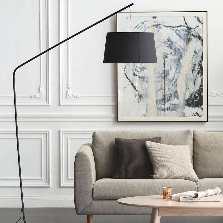 Lampadaire design noir avec abat-jour en tissu Creative - vue 2 sur 5