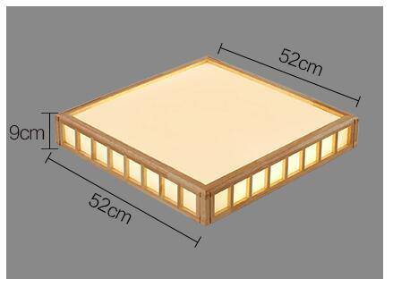 Plafonnier LED carré style japonais Tatami - vue 3 sur 5