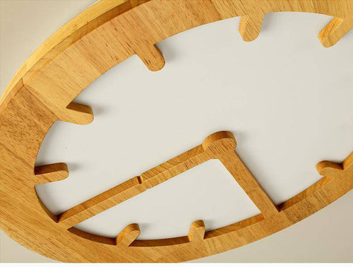 Plafonnier LED horloge en bois - vue 4 sur 7