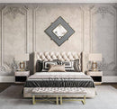 Miroir mural en losange et bandes noires et blanches en bois Frame