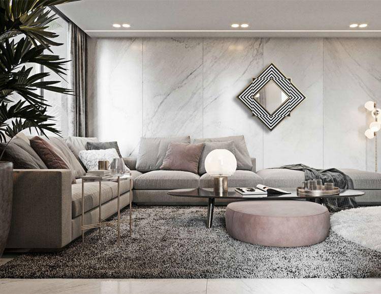 Miroir mural en losange et bandes noires et blanches en bois Frame - vue 7 sur 9