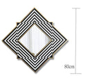 Miroir mural en losange et bandes noires et blanches en bois Frame