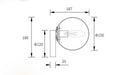 Applique à LED design boule en verre et support rond doré