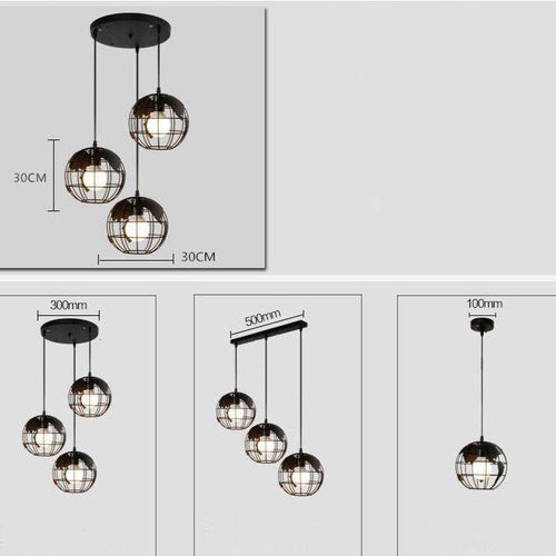 Suspension moderne globe du monde en cage - vue 5 sur 5