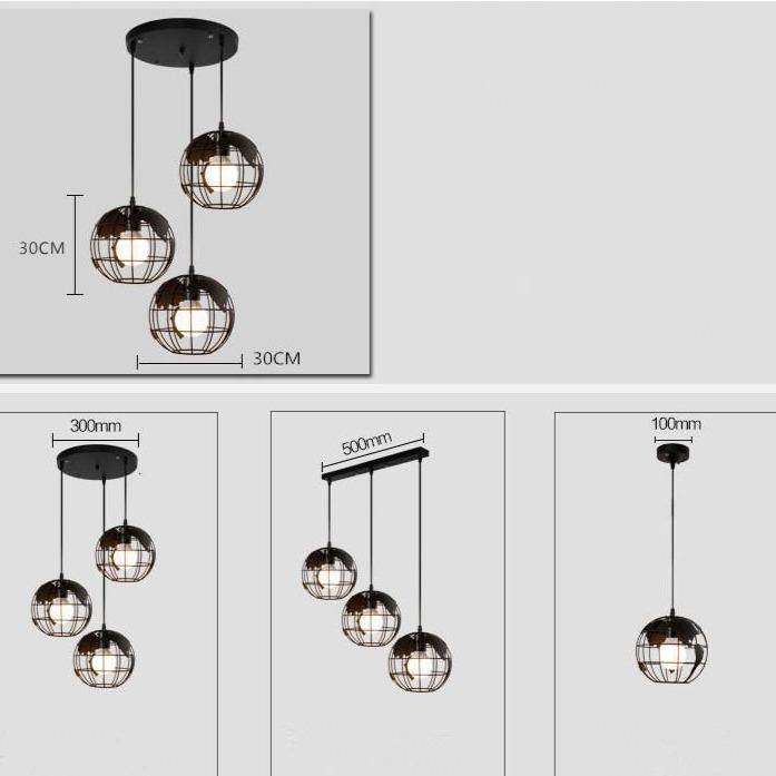 Suspension moderne globe du monde en cage - vue 5 sur 5