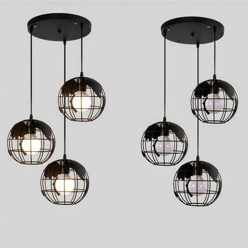 Suspension moderne globe du monde en cage - vue 2 sur 5