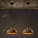 Suspension retro LED avec abat-jour imitation écorce