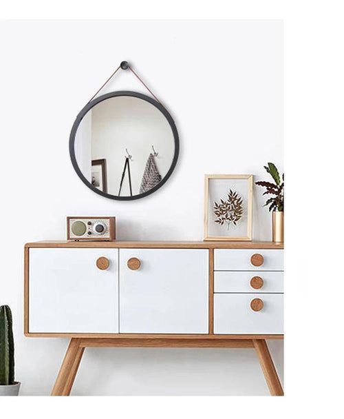 Miroir mural rond suspendu avec cadre Hotel - vue 12 sur 14